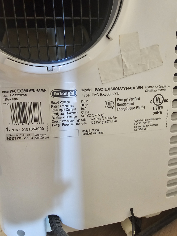 DeLonghi Pinguino PAC EX360LVYN-6A WH Portable AC - photo 3