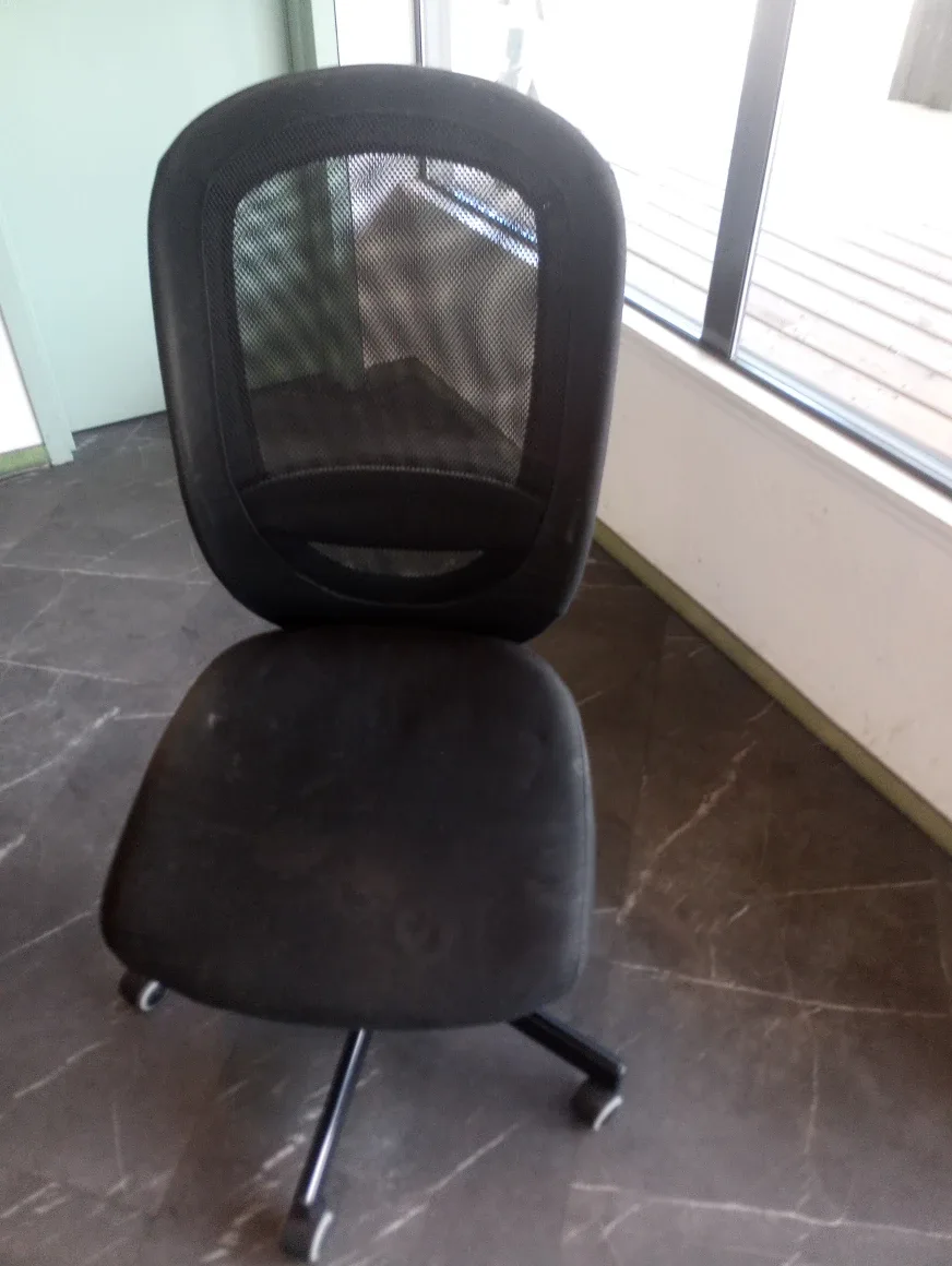 Black Office Chair with wheels thumbnail