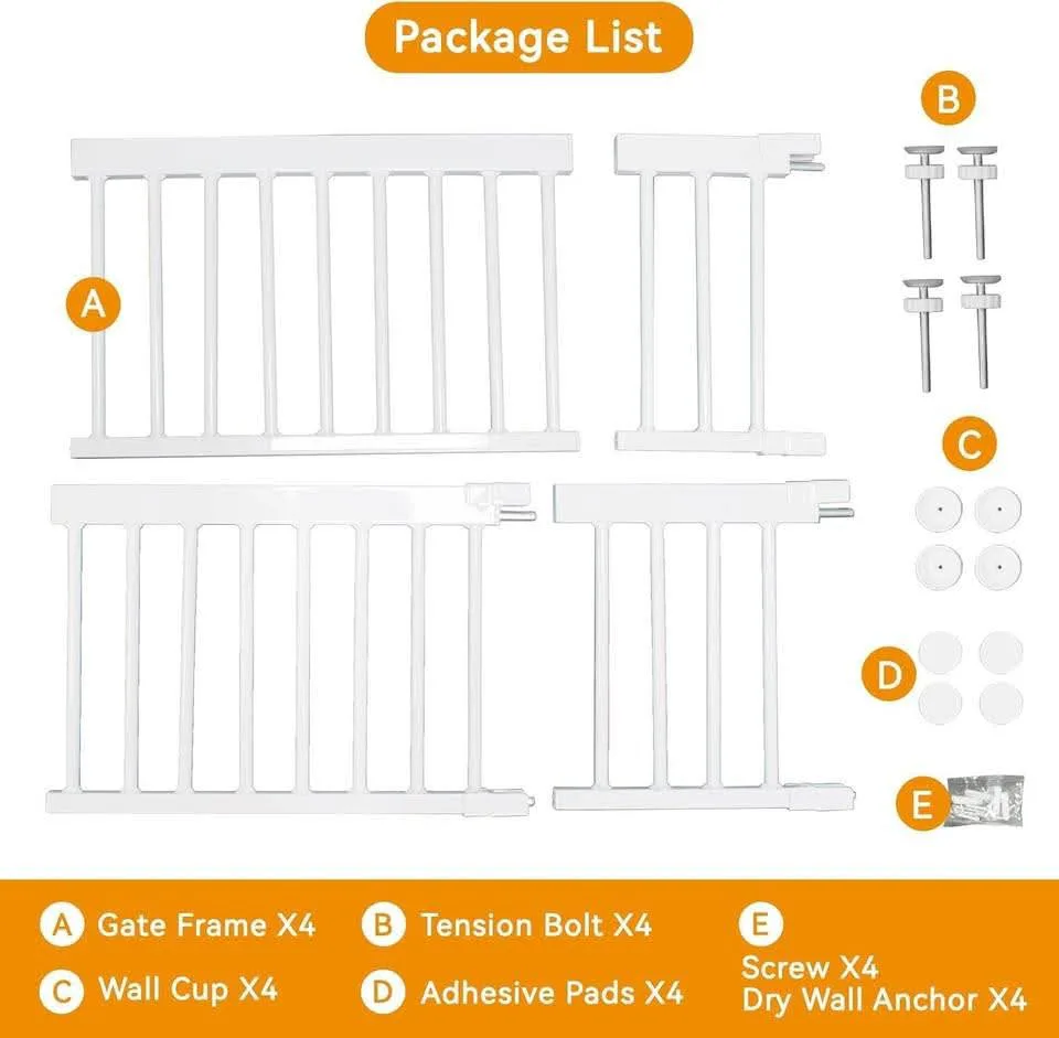 New~Small Pet Gate,4 Extensions,Pressure Mount,(18-48" W- 14" H) image indicator(4)