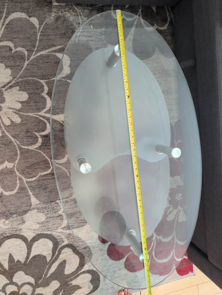 Unique Oval Glass Coffee Table - photo 5