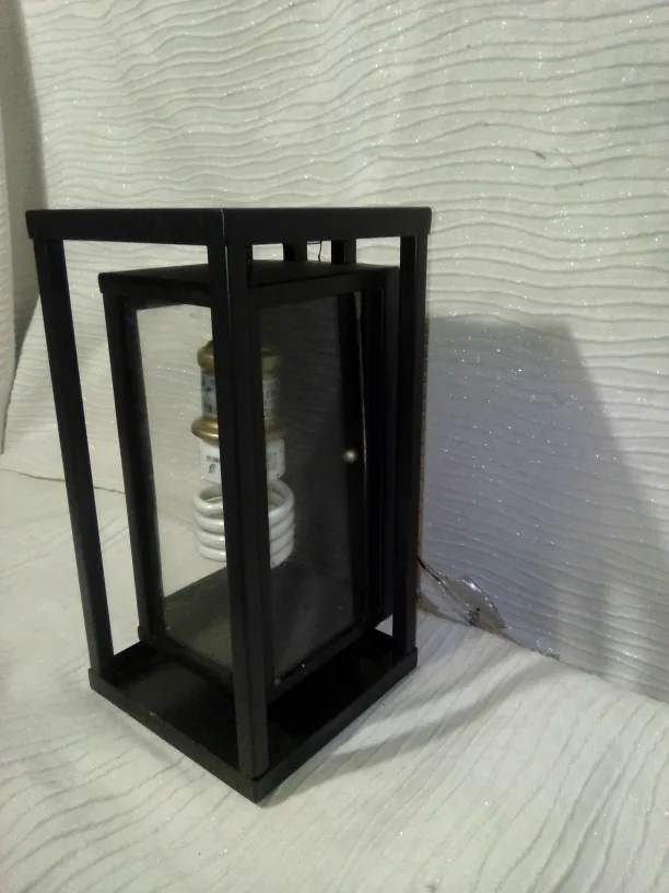 Black Metal & Glass Outdoor Wall Lantern image indicator(5)