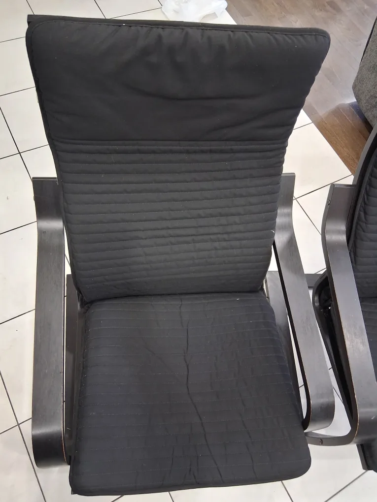 2 IKEA Poang Chair - Black thumbnail