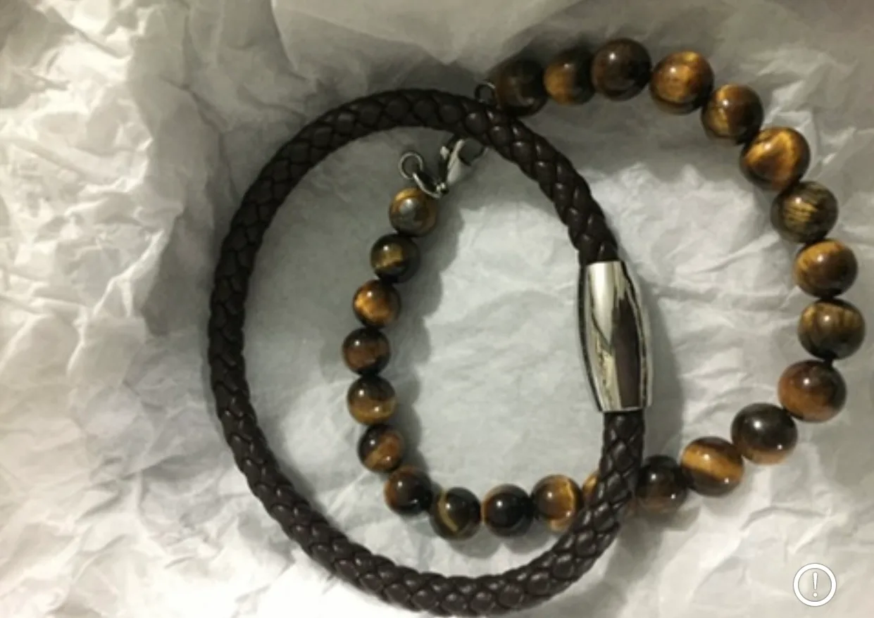 Avon Men's Tiger Eye Bracelet Set -🇨🇦🍁 thumbnail