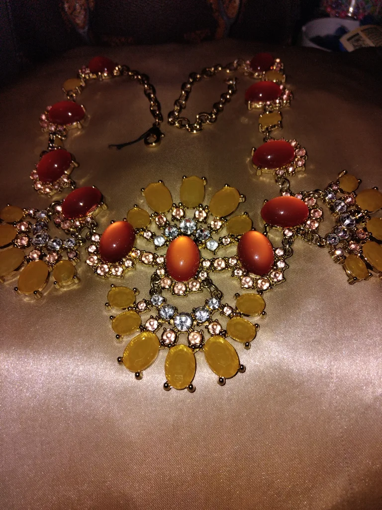 Statement Necklace - Orange and Yellow image indicator(2)
