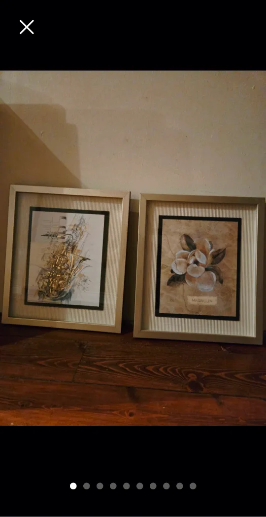 Framed Artwork Set - Saxophone and Magnolia thumbnail
