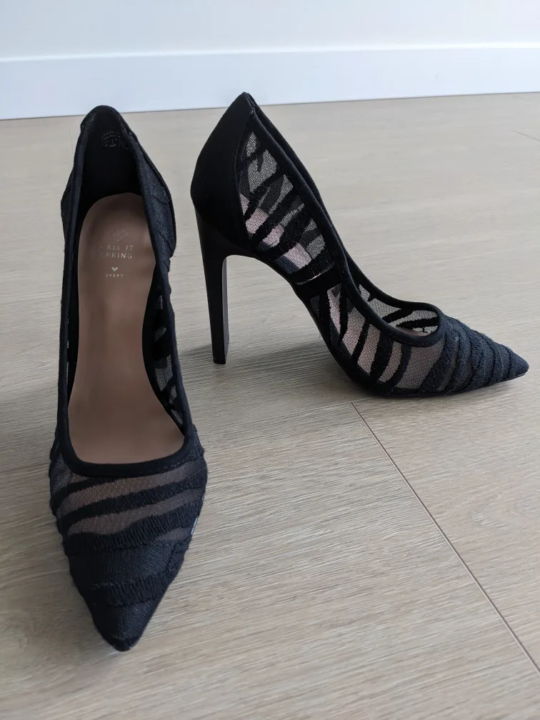 Call It Spring Black Heels - Size 6 thumbnail