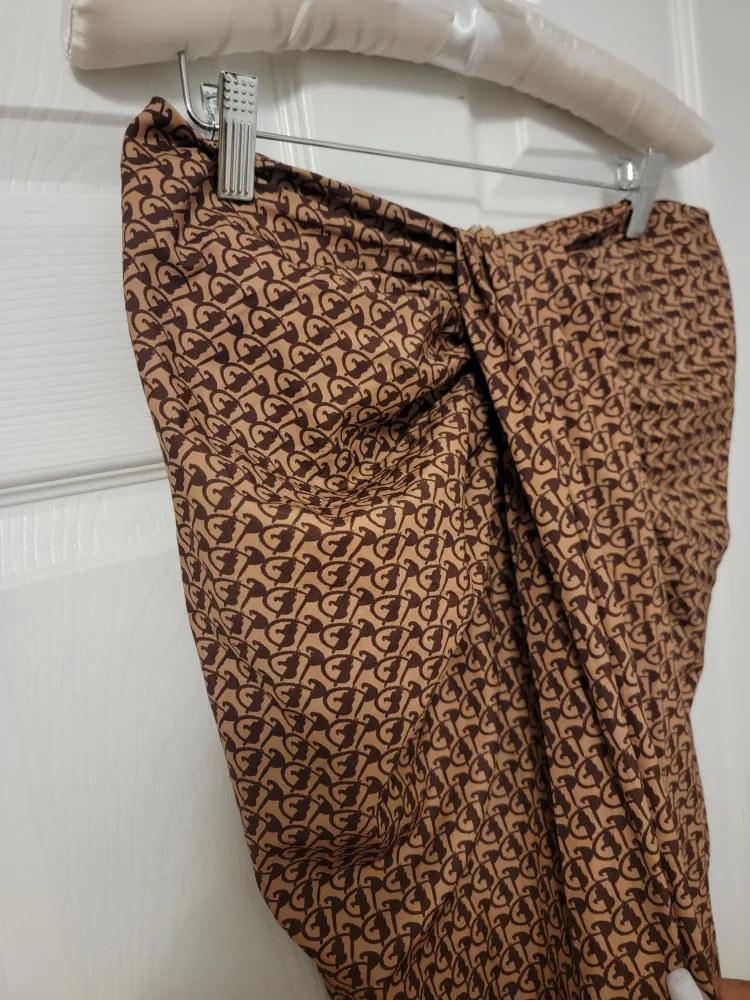 Brown Patterned Midi Skirt image indicator(3)