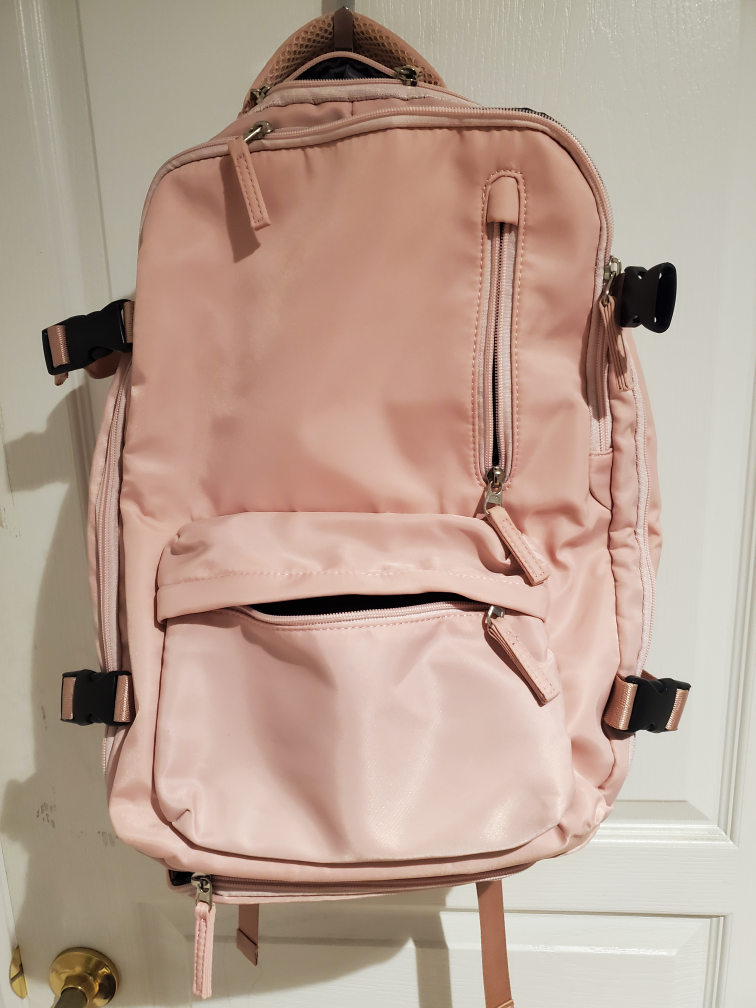 Pink Backpack for travel and work
