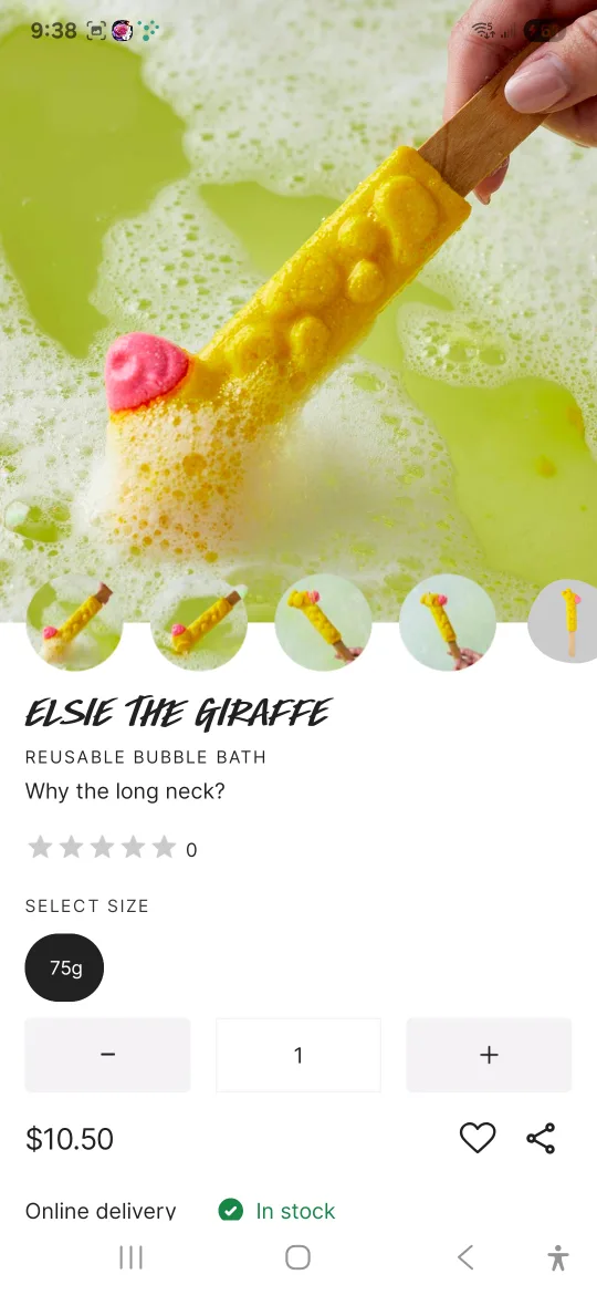 Lush Elsie the Giraffe Reusable Bubble Bath 75g thumbnail