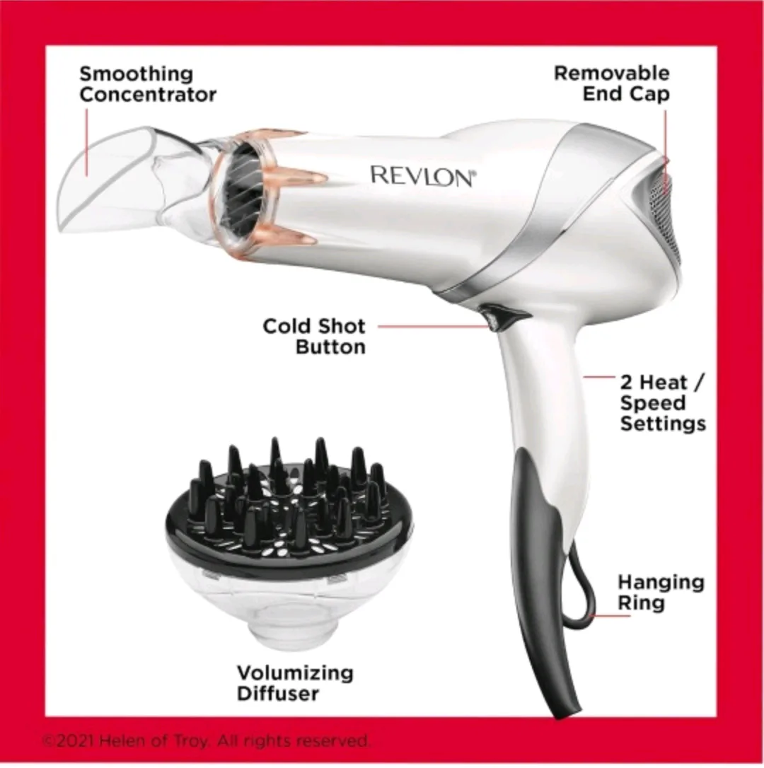 Revlon RVDR5105F Ionic Hair Dryer with attachments image indicator(3)