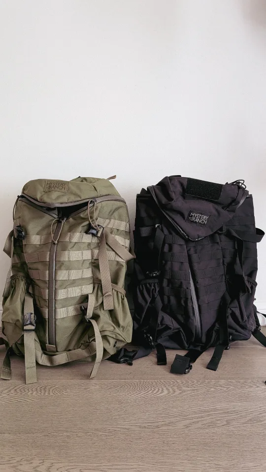 Two Mystery Ranch Backpacks - Olive & Black thumbnail