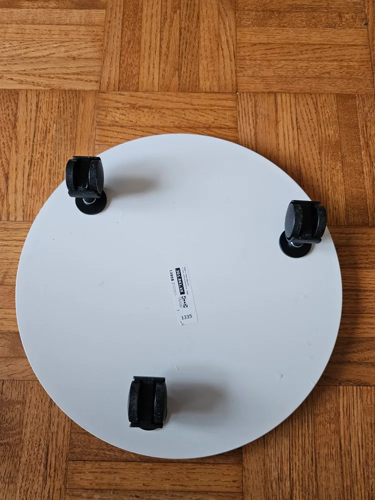 Ikea Plant Stand with Wheels - White thumbnail