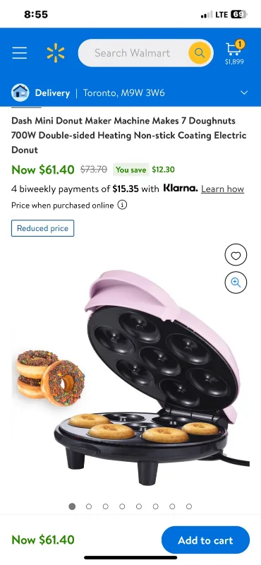 Brentwood Mini Donut Maker - Pink thumbnail