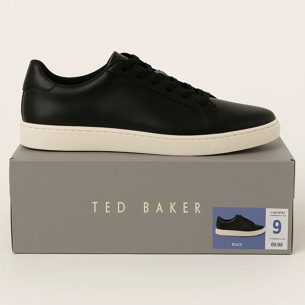 Ted Baker Cronch Black Leather Sneakers - Size 8, 9 and 10 thumbnail