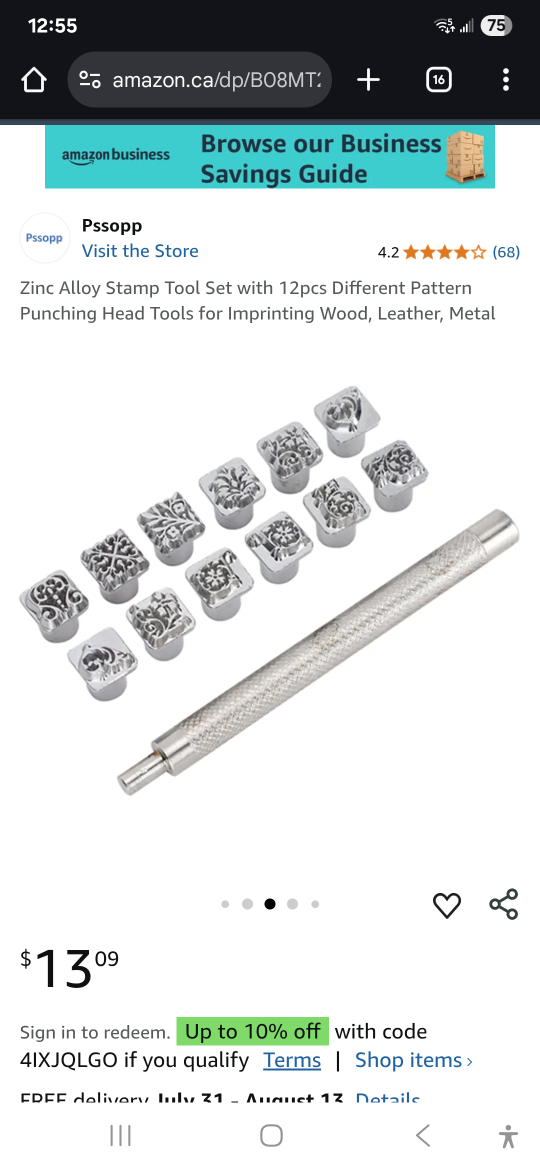 Zinc Alloy Stamp Tool Set - 12pcs for leather  metal - photo 3
