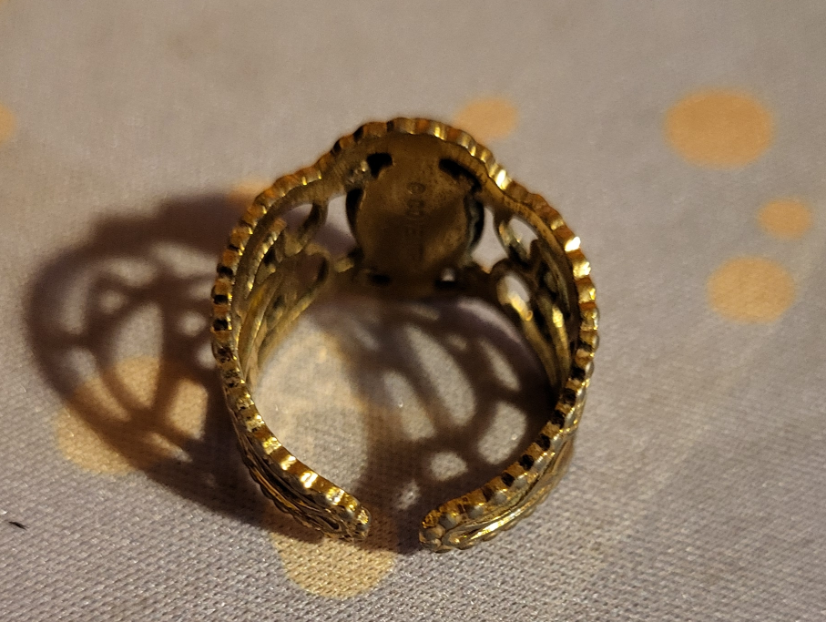 Vintage Gold Tone Opal Ring - photo 2