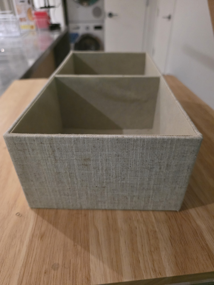 Beige Fabric Storage Box with 2 Compartments - photo 4