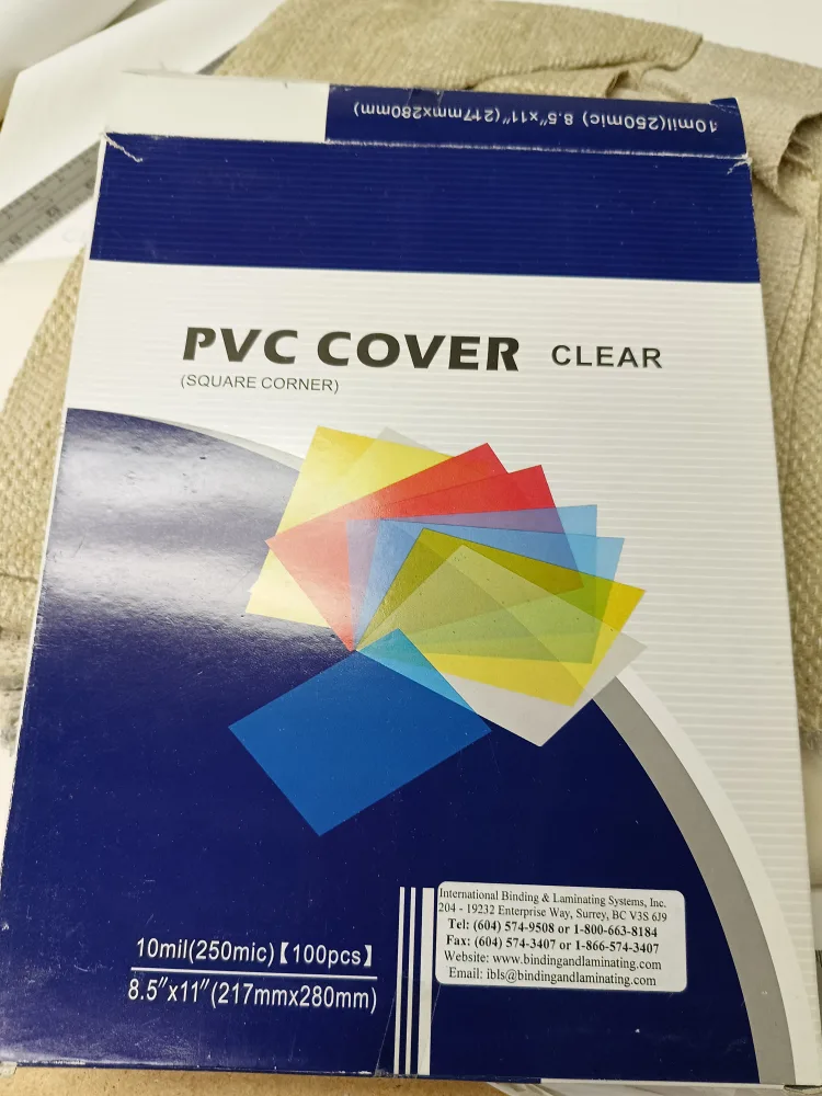 PVC Cover Clear (Square Corner) 8.5"x11" thumbnail
