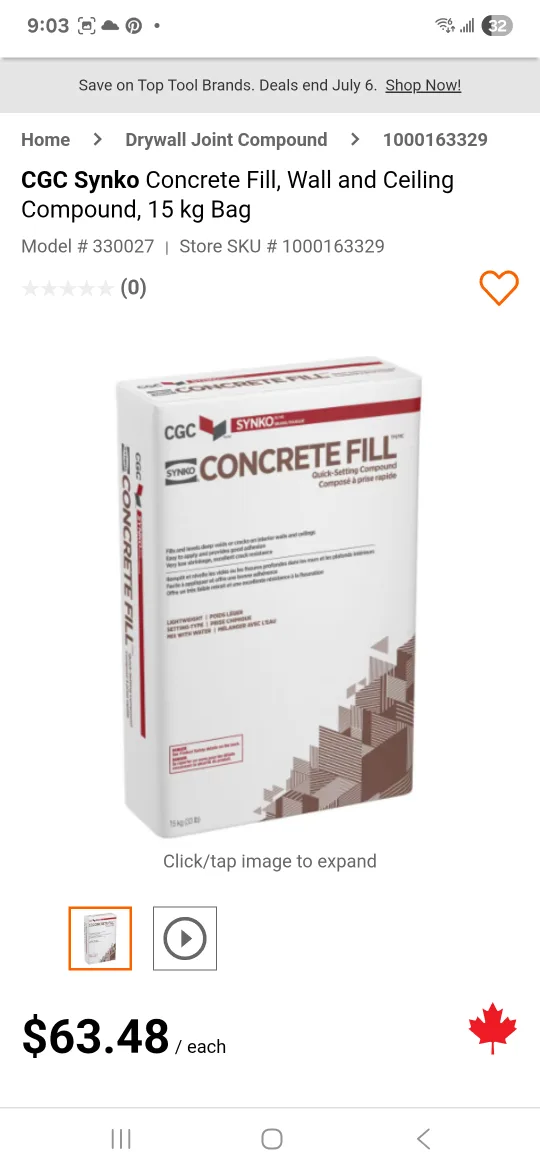 CGC Synko Concrete Fill, 15 kg Bag thumbnail