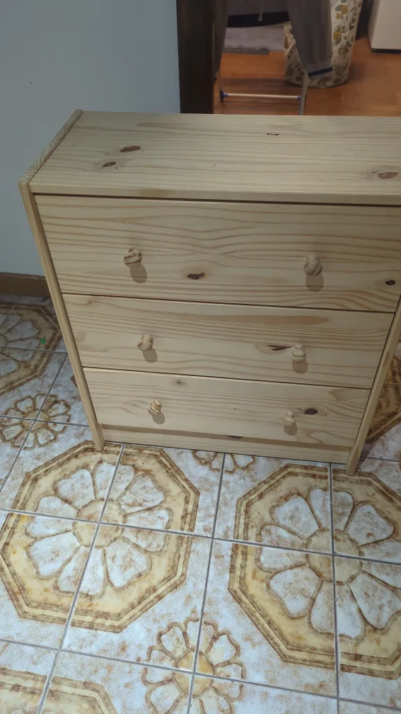 Wooden 3-Drawer Dresser - Great Condition! thumbnail
