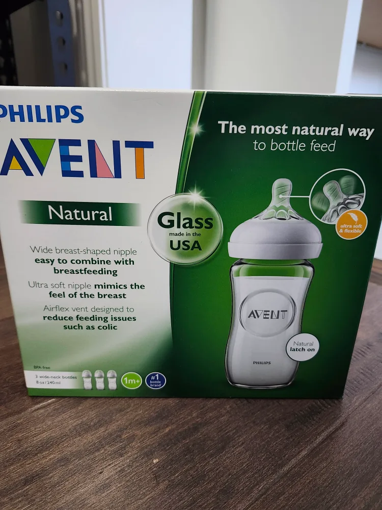 Philips Avent Natural Glass Baby Bottle, 8oz, New 🇨🇦 thumbnail