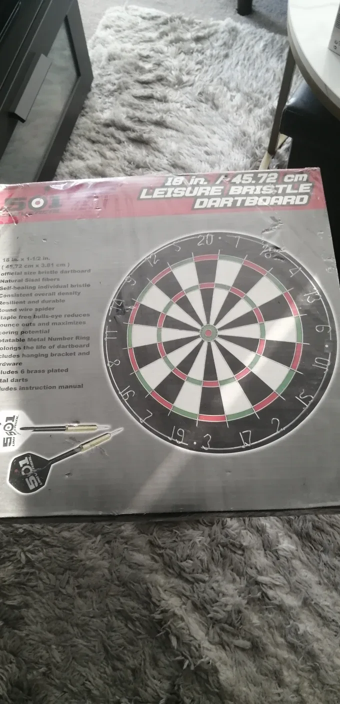 Leisure Bristle Dartboard 18 in. Brand New. In box thumbnail