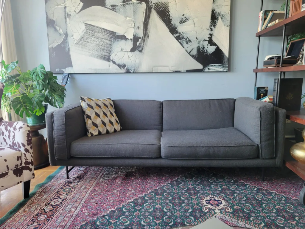 Modern Dark Gray Sofa – Stylish & Comfy thumbnail