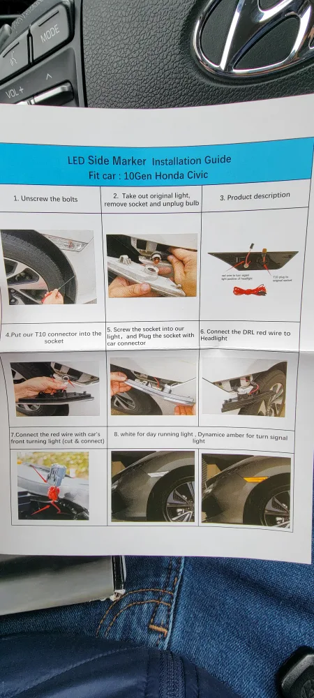 LED Turn Signal Light Smoked Lens - HONDA CIVIC - 2016 TO 2021 image indicator(4)