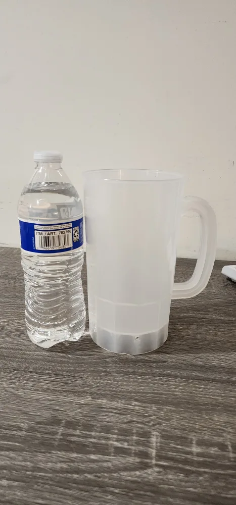Frosted Plastic Beer Mug Extra Large Side #freecycle thumbnail