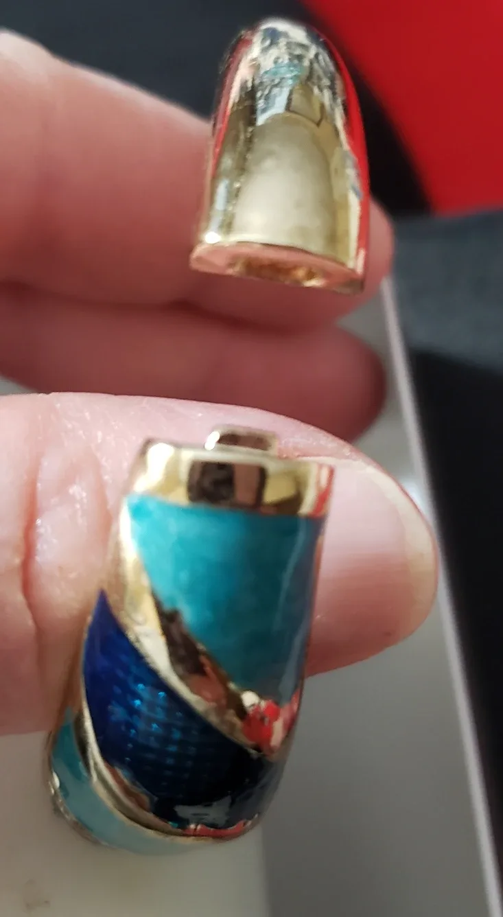 🇨🇦new Bangle Bracelet - Blue & Gold Tone image indicator(2)