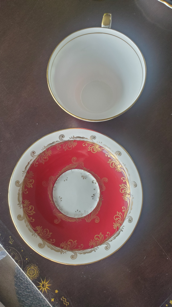 Vintage Aynsley Corset Cup and Saucer - Burgundy - photo 2