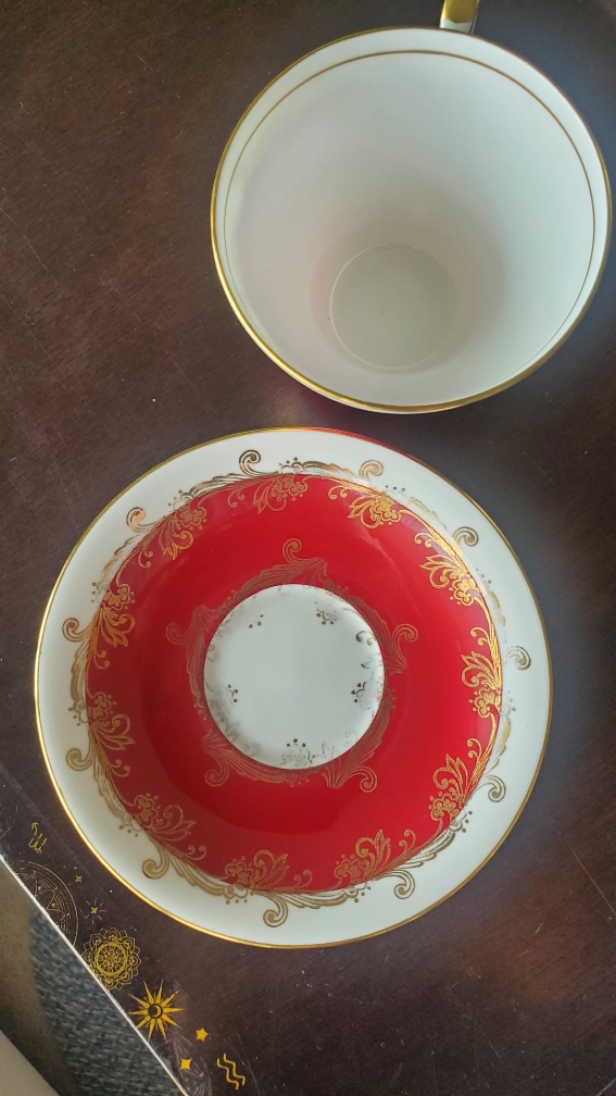 Vintage Aynsley Corset Cup and Saucer - Burgundy - photo 3