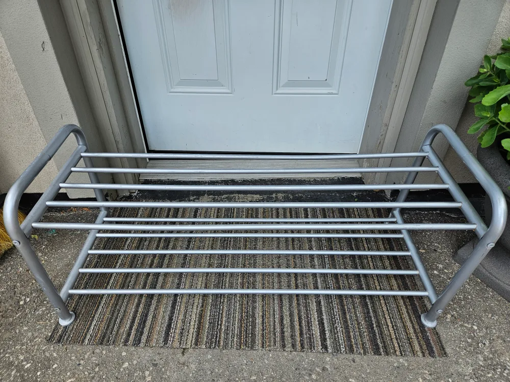 Silver Metal Shoe Rack - 34" x 15" x 19" thumbnail