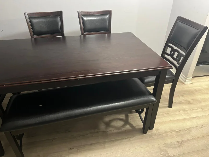 Dining Table Set with 4 Chairs & Bench thumbnail