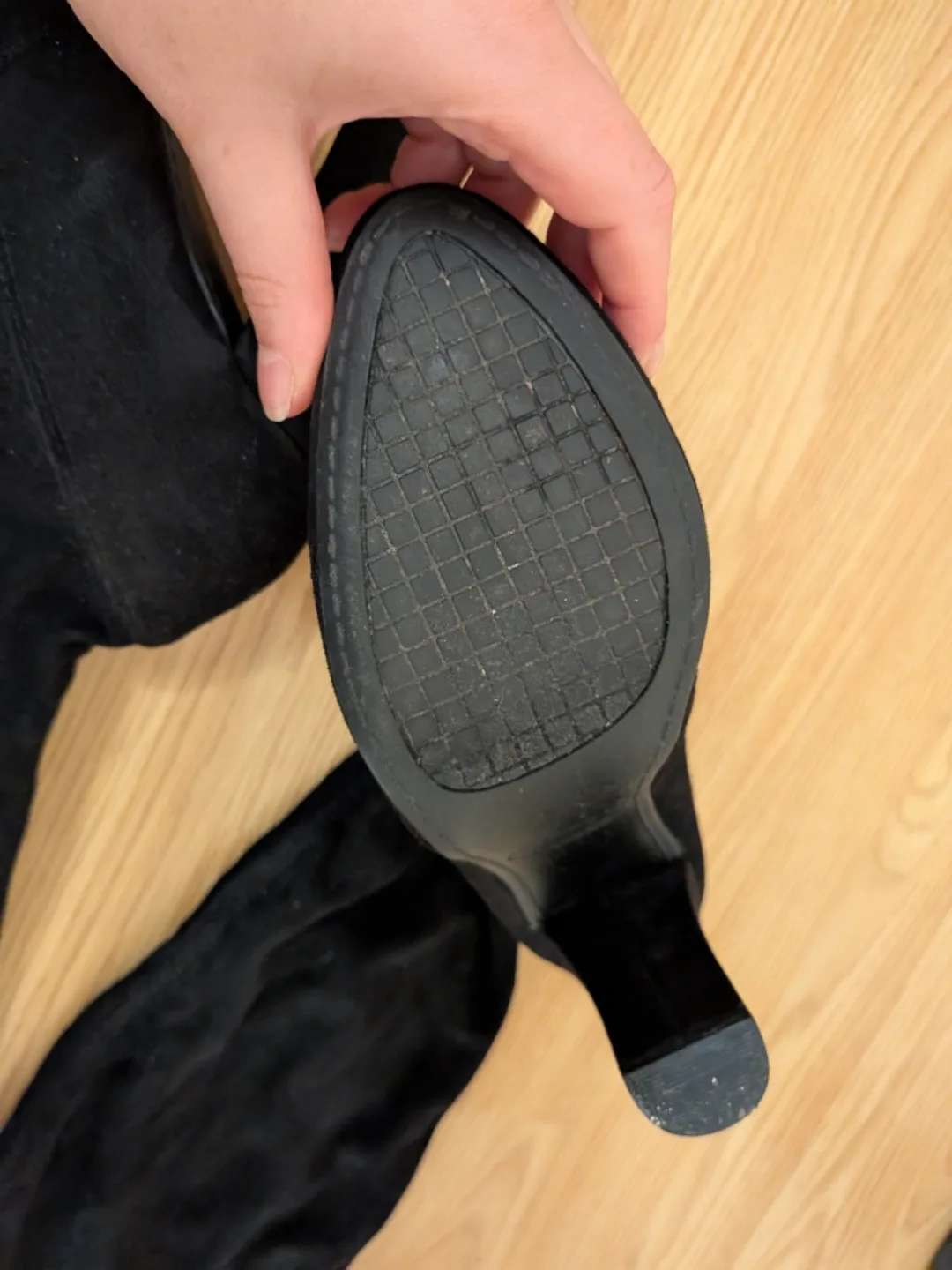 Steve Madden Black Knee High Swede Heeled Boots image indicator(10)