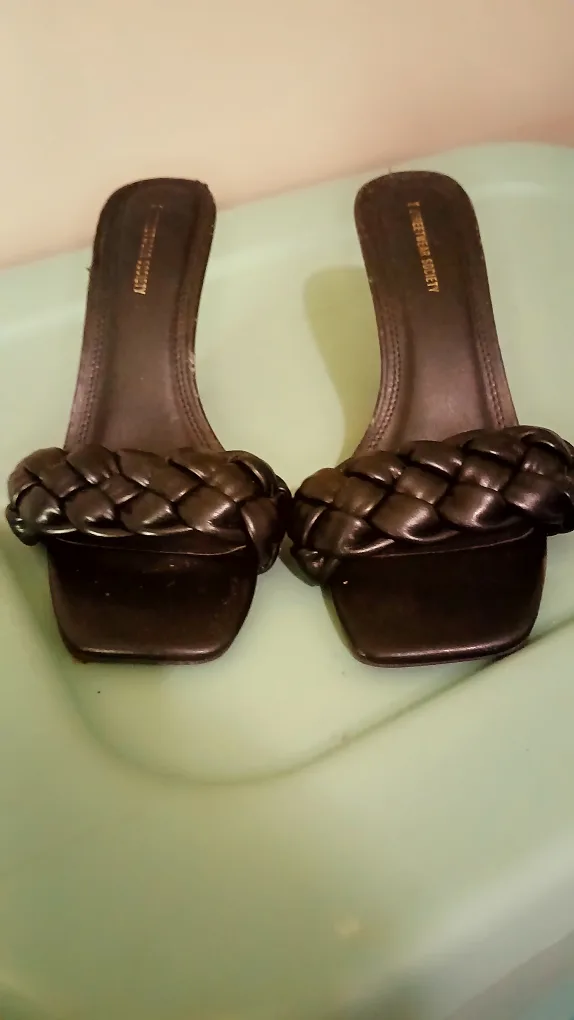 F Footwear Society Black Braided Heels thumbnail