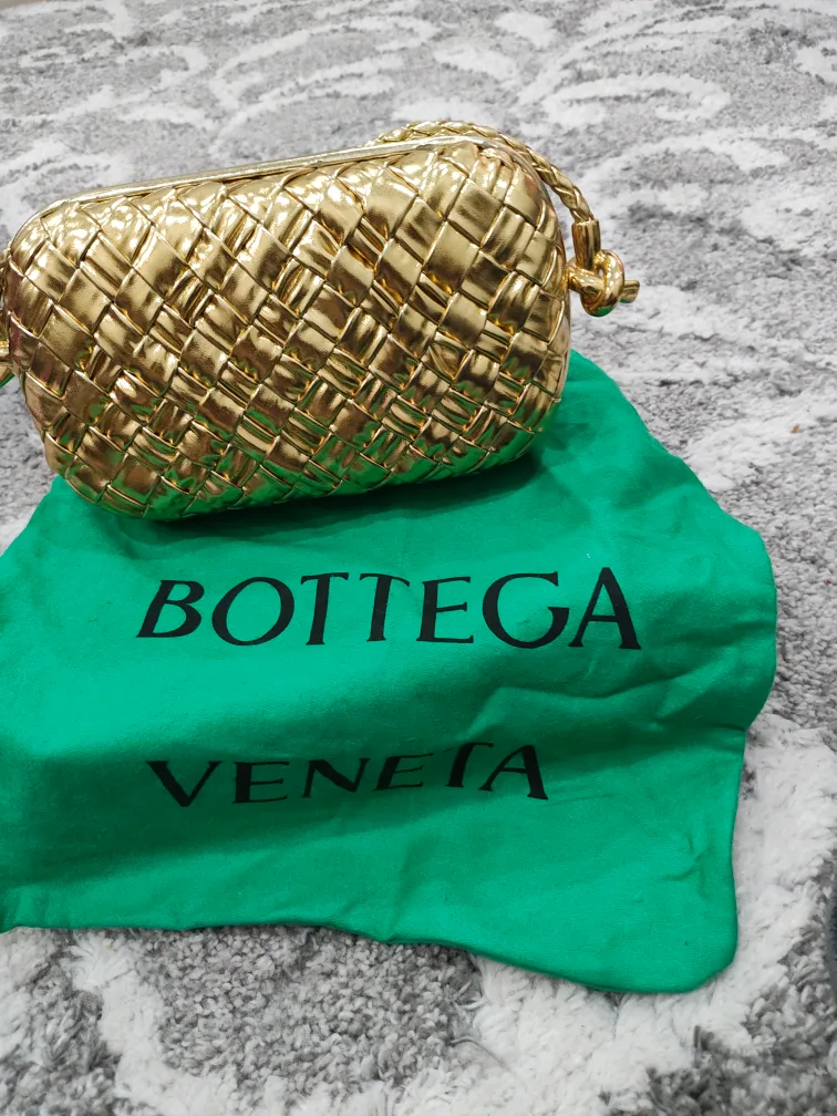 Bottega Veneta Gold Woven Clutch image indicator(2)