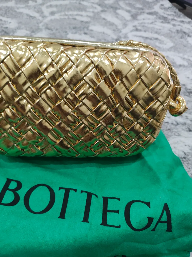 Bottega Veneta Gold Woven Clutch image indicator(5)