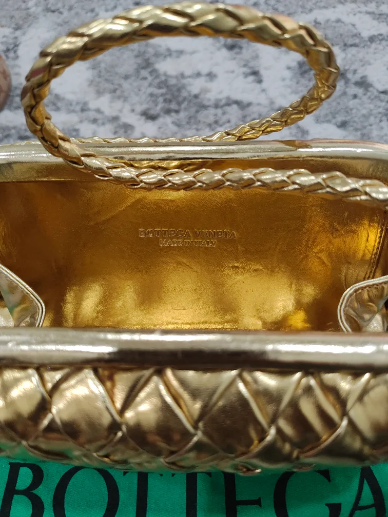 Bottega Veneta Gold Woven Clutch image indicator(6)
