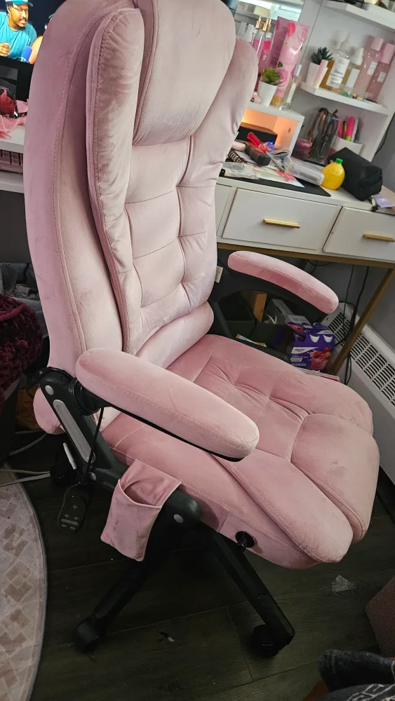 Pink Velvet Gaming Chair image indicator(4)