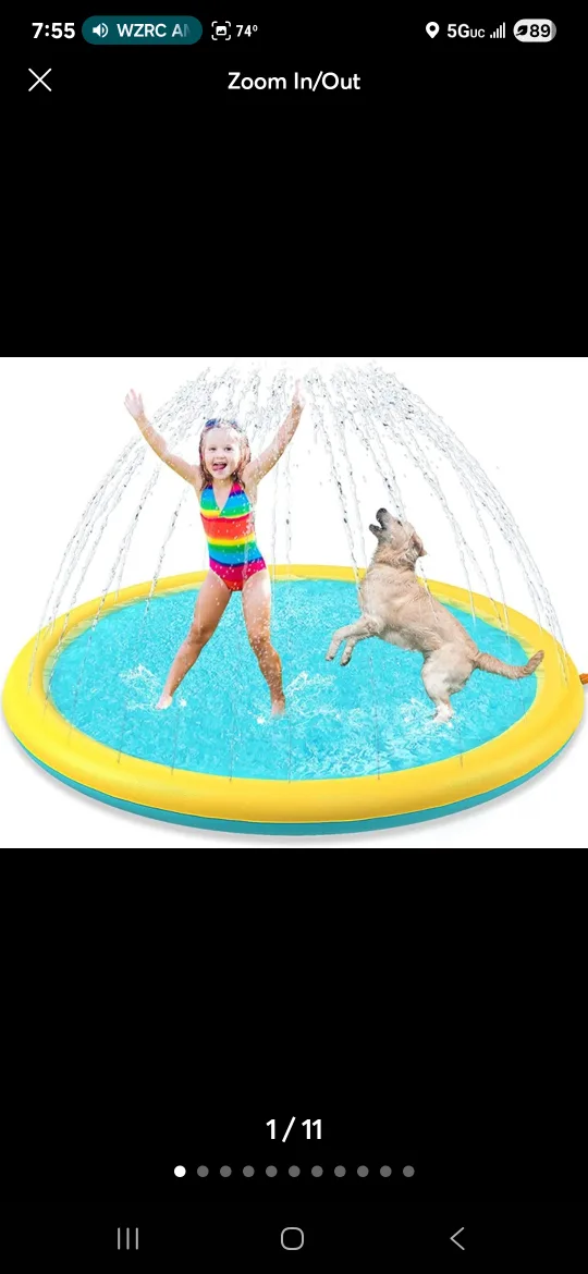 NEW 59 inches Splash Sprinkler Pad For Kids thumbnail
