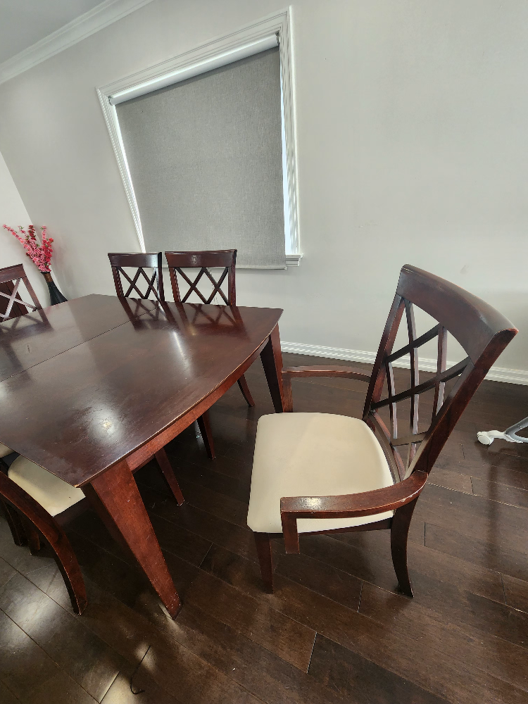 Dining table with 6 chairs and dresser with mirror - photo 2