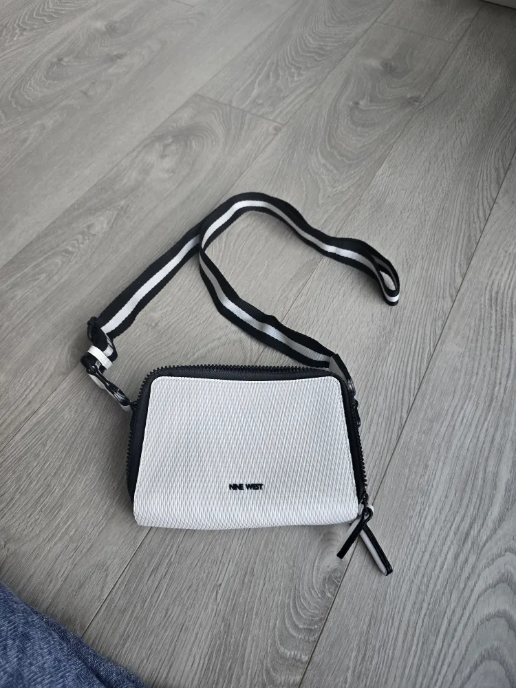 Nine West White & Black Crossbody Bag thumbnail
