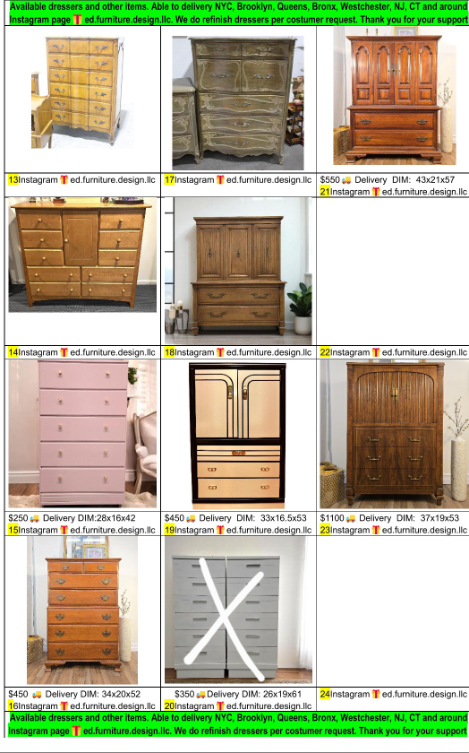 Selection of Dressers