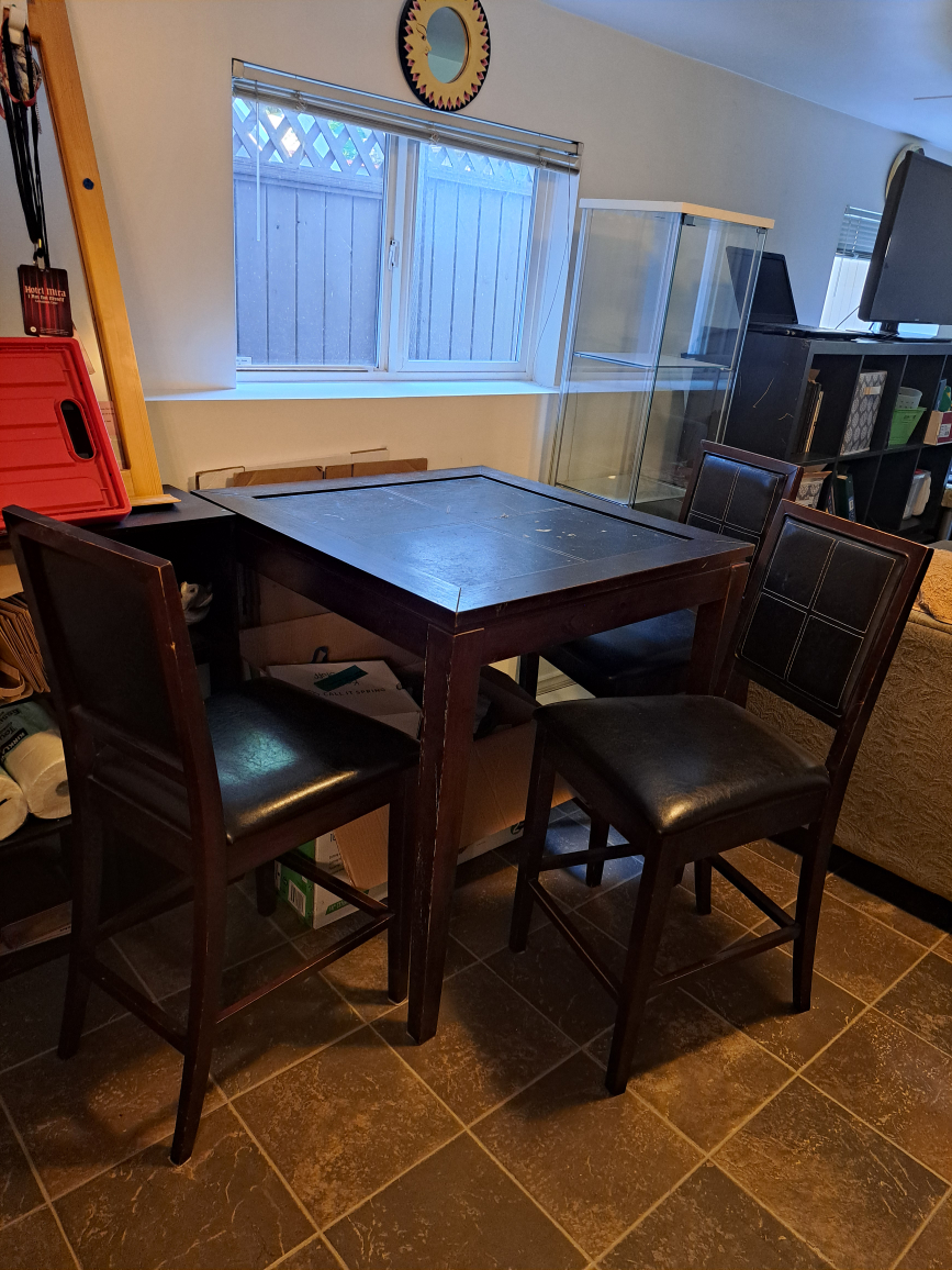 Dark Wood Dining Table with 4 Chairs - photo 2