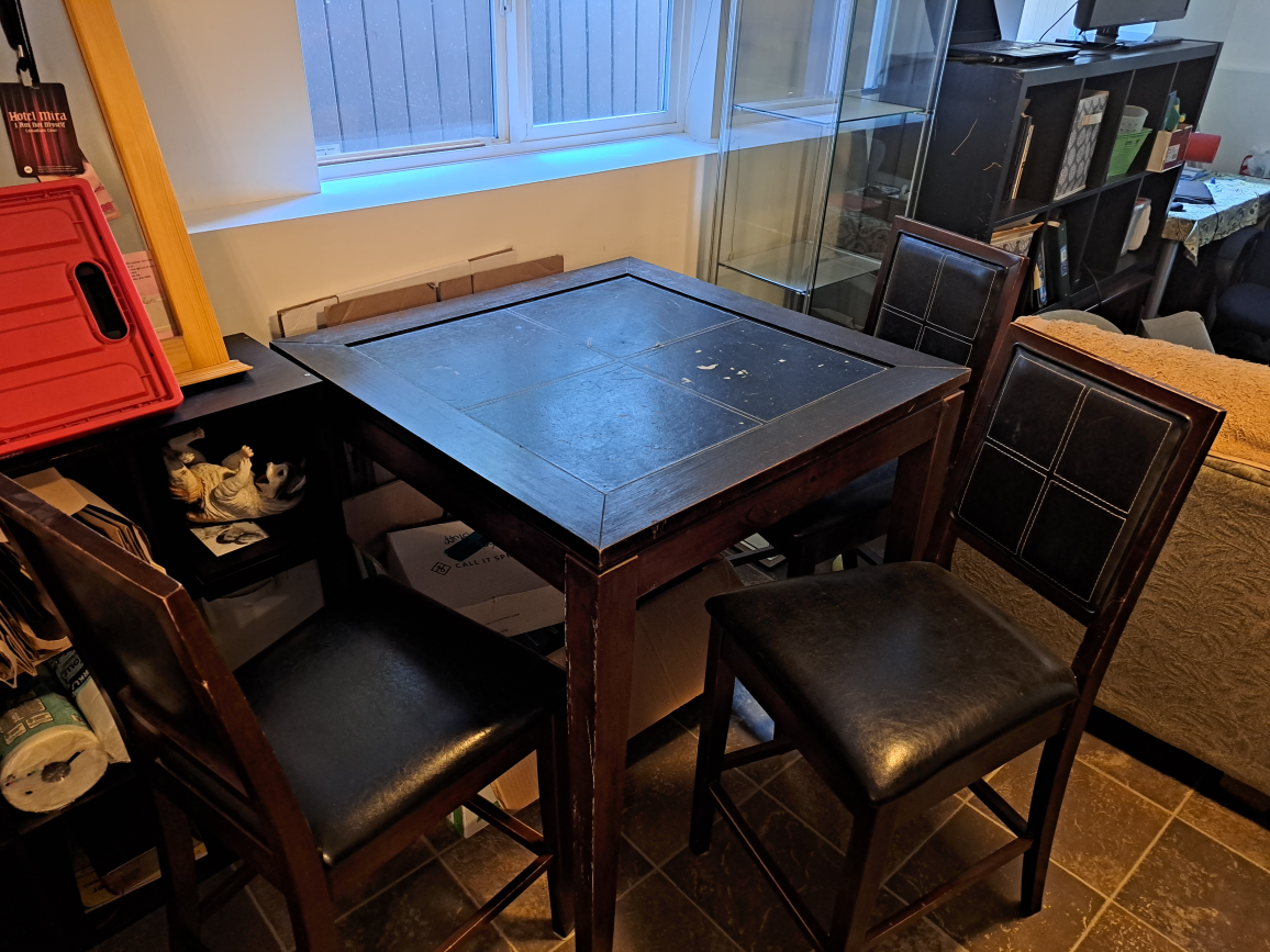 Dark Wood Dining Table with 4 Chairs - photo 4