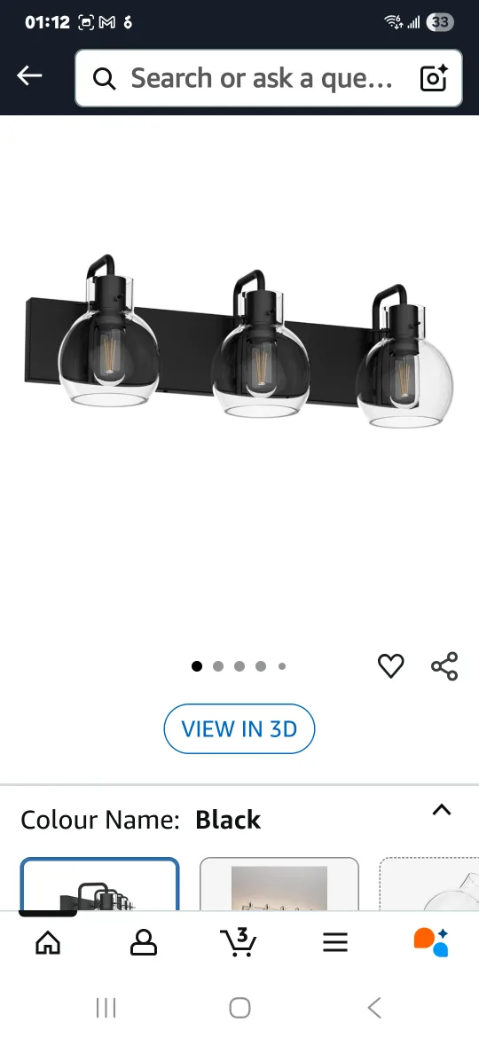 Black Vanity Lighting Fixture thumbnail