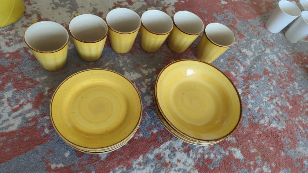 Yellow Dinnerware Set (Plates, Bowls, Cups) 🥕 thumbnail