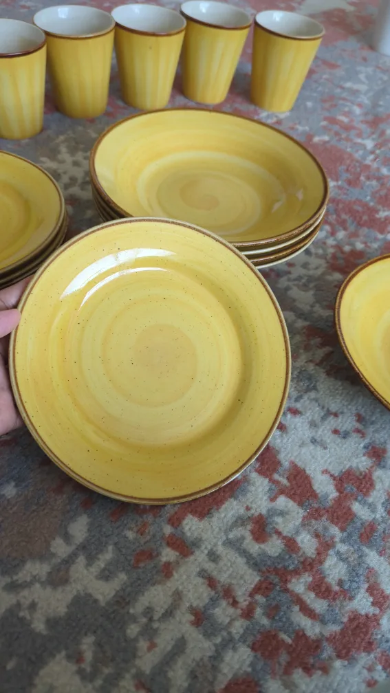 Yellow Dinnerware Set (Plates, Bowls, Cups) 🥕 image indicator(4)