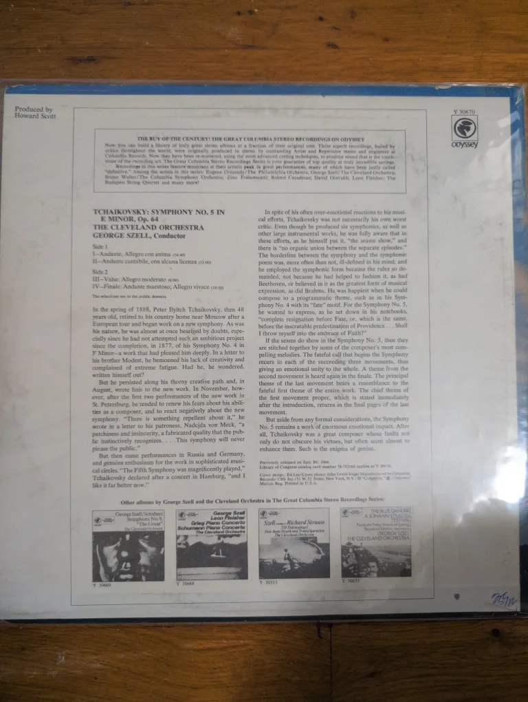Tchaikovsky Symphony No. 5 Vinyl Record image indicator(2)